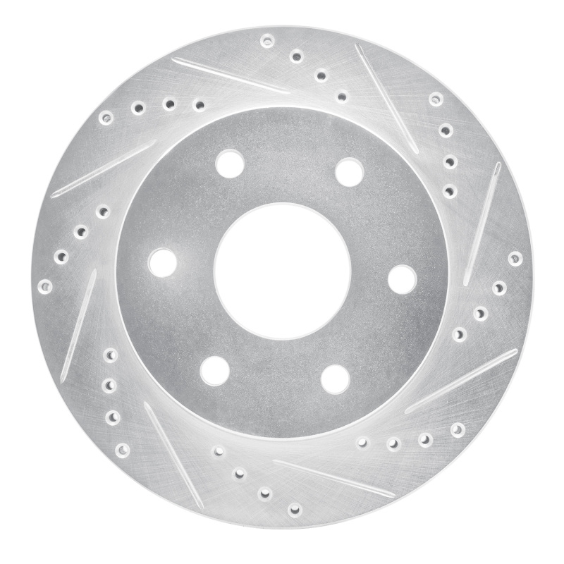 Toyota Hilux Brake Rotor (1) - Front Right - R1 Concepts - Drilled & Slotted - Silver - `09-`15